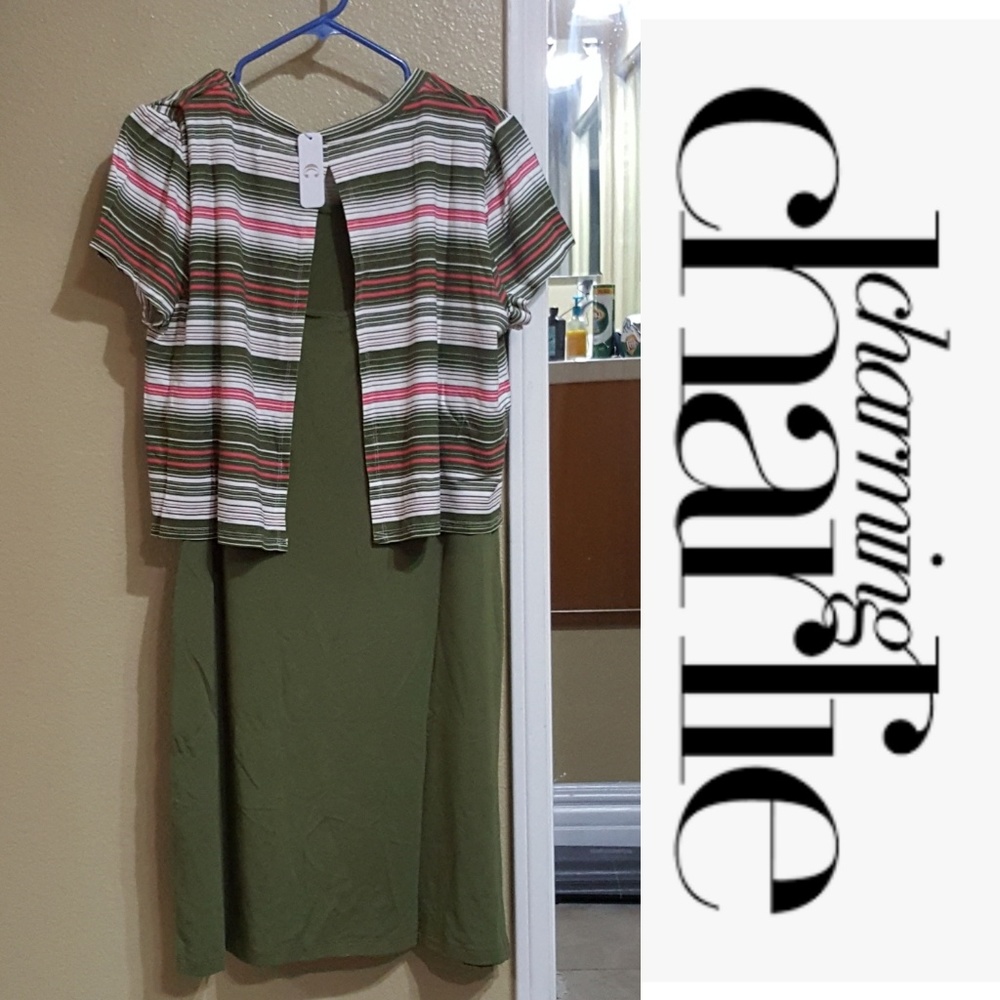 Charming Charlie striped bolero shrug w/ dress